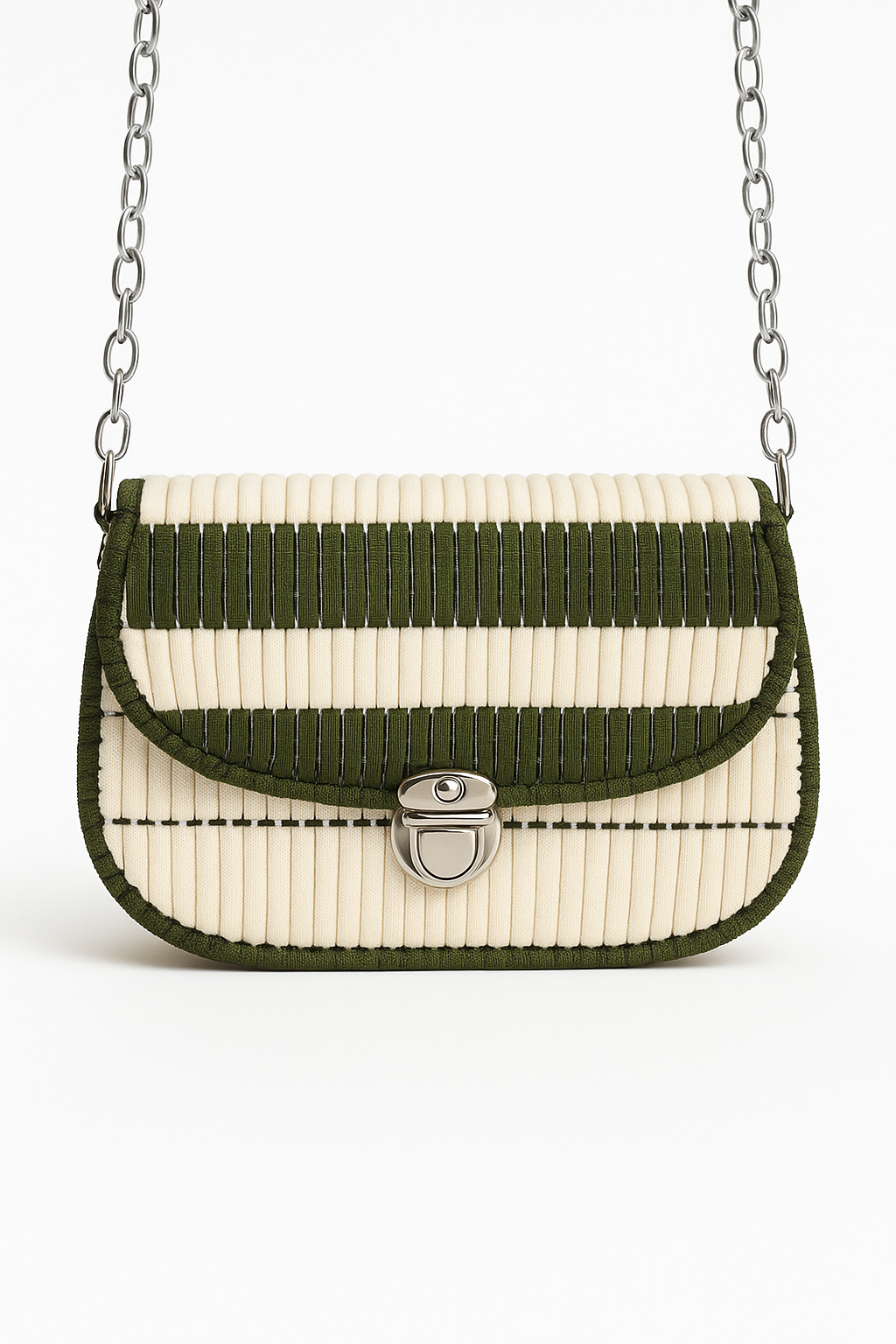 Bolso Verde Oliva con Beige – Hecho a Mano